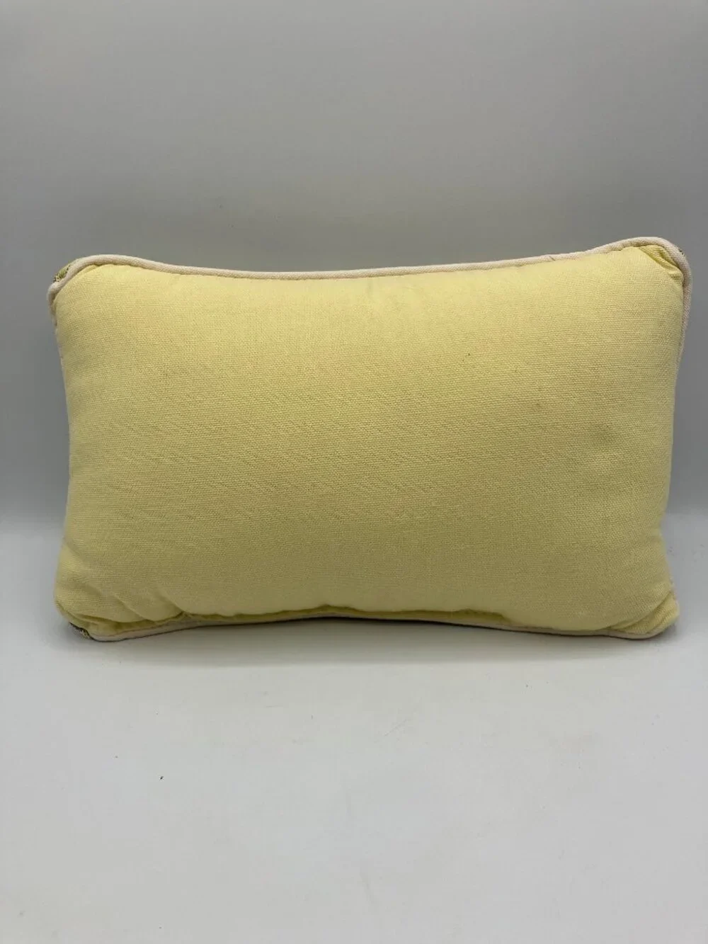 Tapestry Pillow Sisters/Friends Yellow Piped Edges Like New 12
